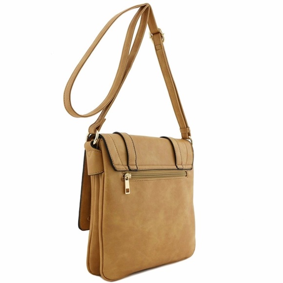 Double Compartment Large Flapover Crossbody Bag - Picture 3 of 5